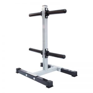 Rack Vertical con 4 Soportes para Discos Olímpicos.