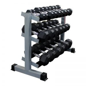 Set de 10 Pares De Mancuernas Hexagonales con Rack 5-50 Lbs 550 Lbs