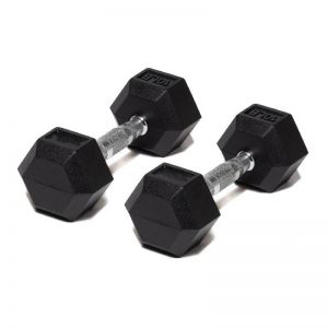 Par de Mancuernas en Caucho Hexagonal MDFITNESS 10 lb (4.5 kg, Dumbbellls) 2 Piezas.