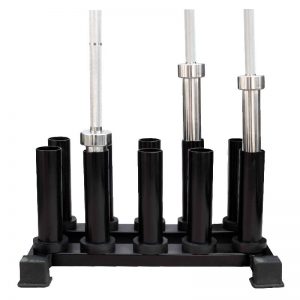 Rack Vertical con 10 soportes para barras olimpicas.
