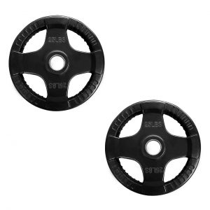 Discos Olimpico Recubierto 25 Lbs (11.3 Kg) 4 Agarres - 2 Piezas