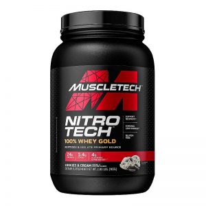 Proteína MT Nitrotech 100% Whey Gold 2.03 Lb Double Rich Chocolate.